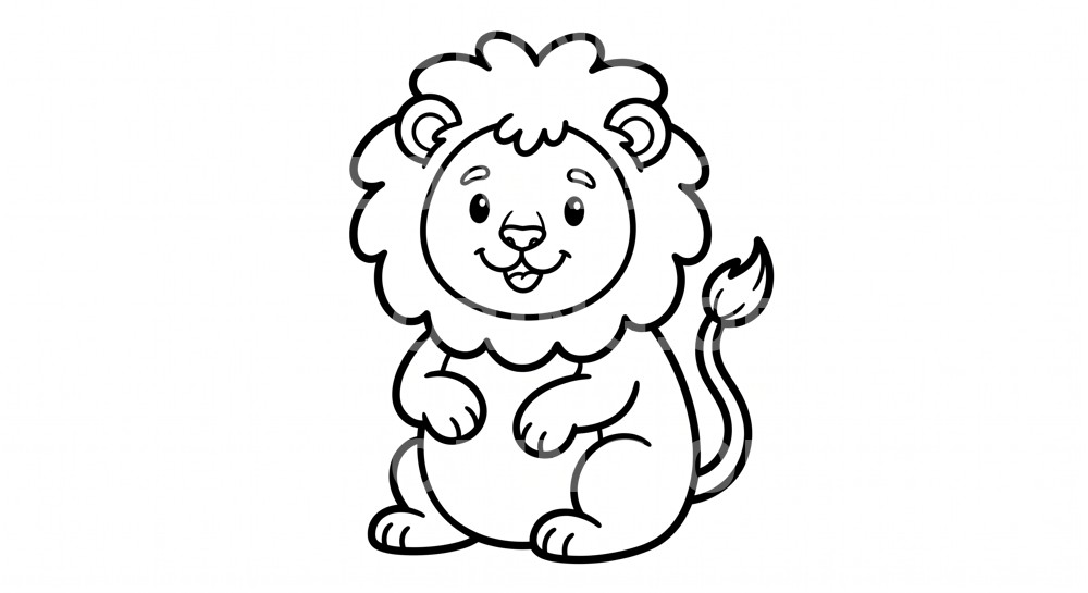 Lion assis